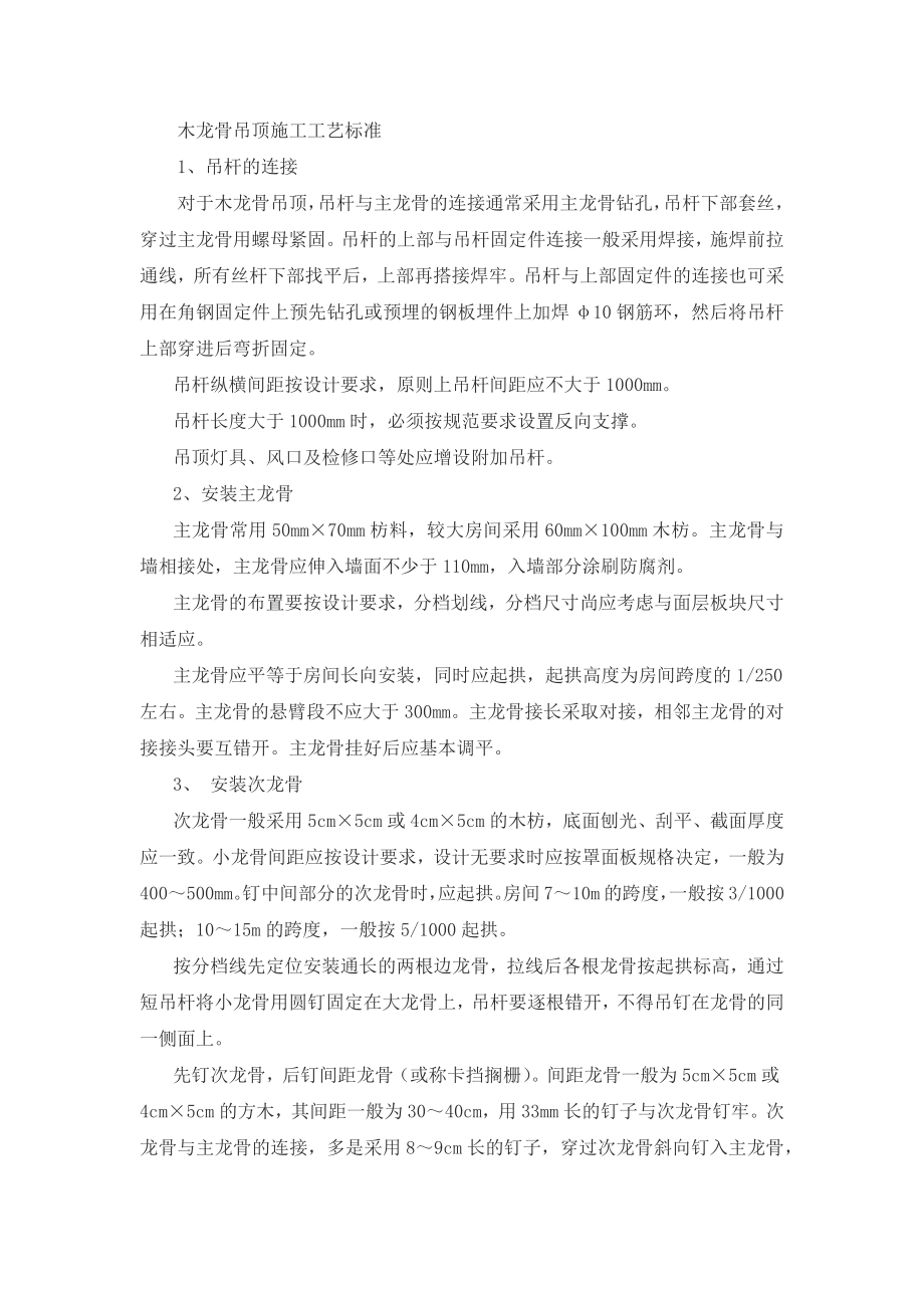 吊顶工程木龙骨吊顶施工工艺标准.docx_第1页