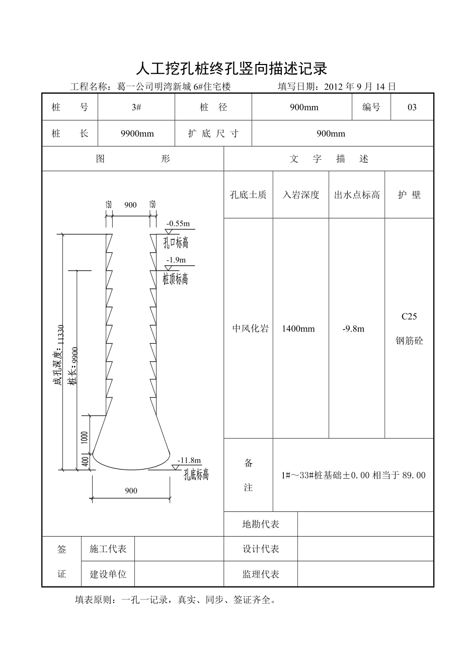 湖北某小区住宅楼人工挖孔桩终孔竖向描述记录表(附图).doc_第3页