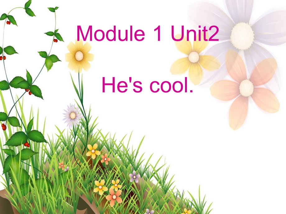 外研版小学(三级起点)英语四级下Module1 unit2 he's cool课件.ppt_第1页