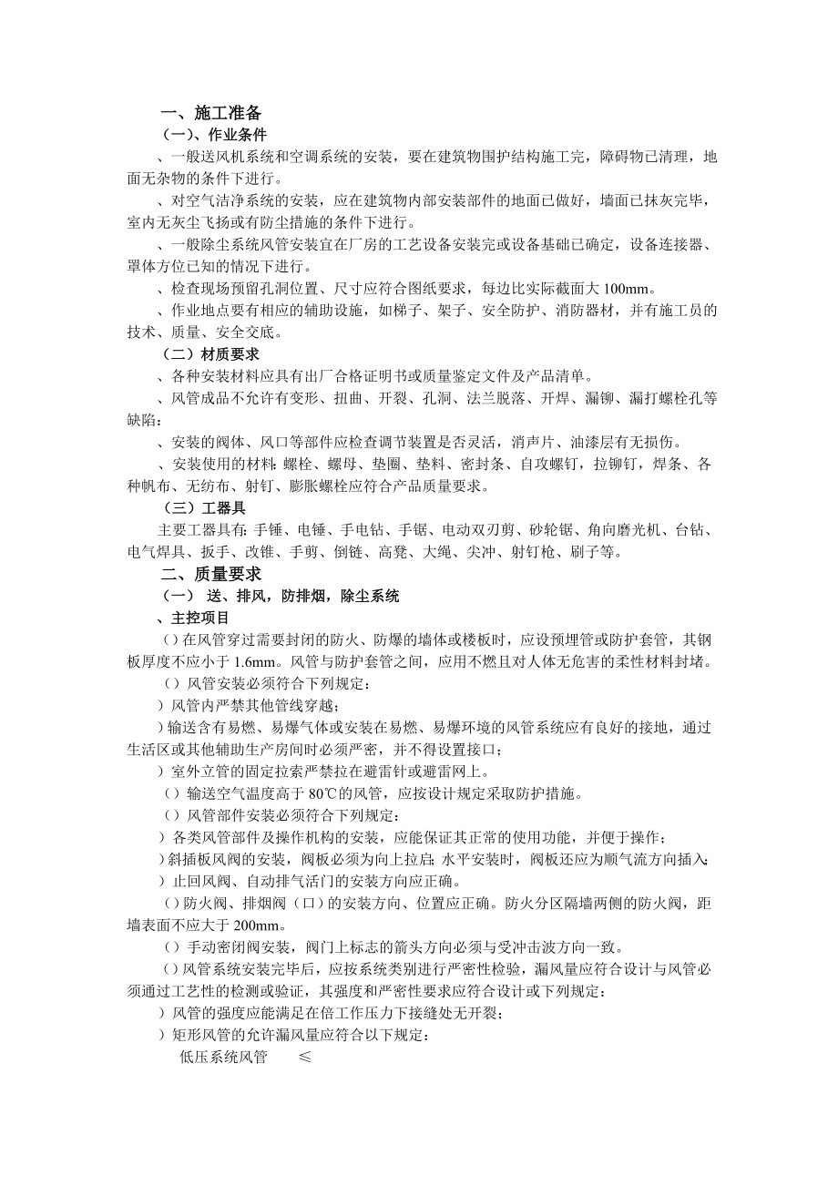 某小区通风管道安装工程施工组织设计(DOC13页).doc_第1页