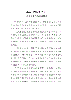 上海市杨浦区司法局副局长谈二十大心得体会（20221101）.docx