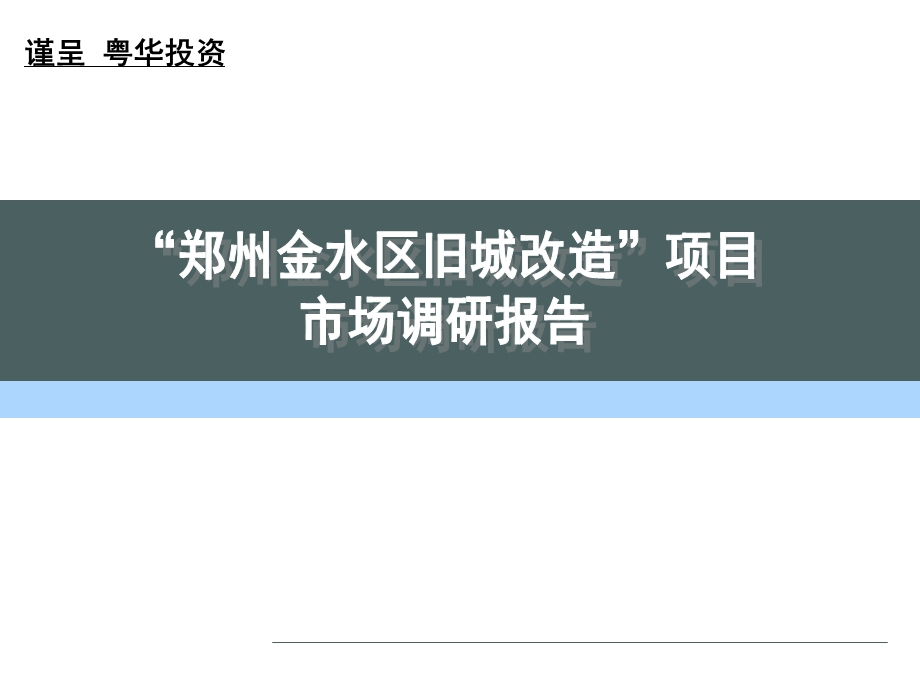 郑州金水区旧城改造项目可行性分析报告.ppt_第1页