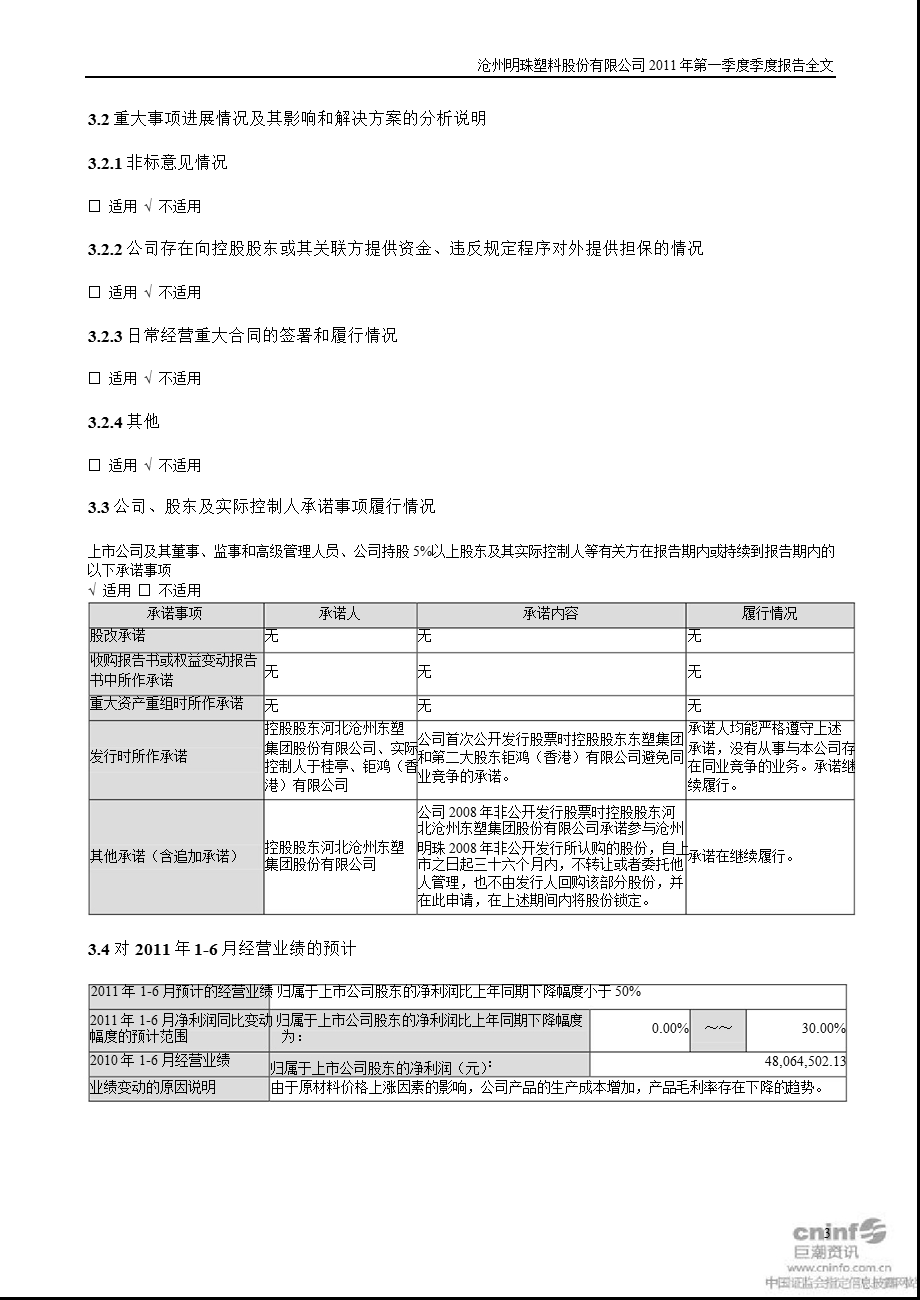 沧州明珠：2011年第一季度报告全文.ppt_第3页
