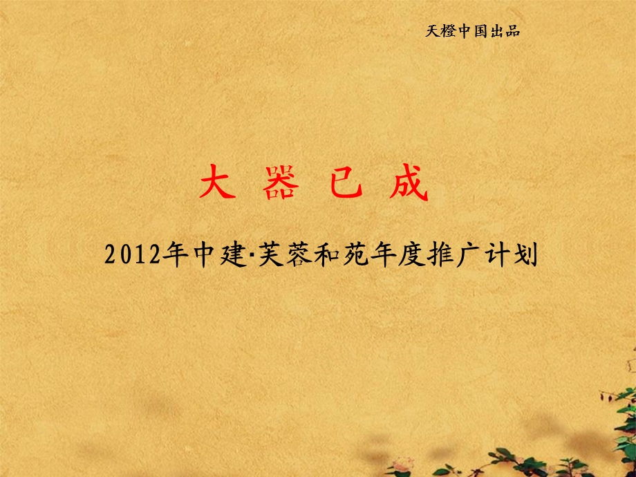 天橙中国芙蓉和苑推广.ppt_第1页