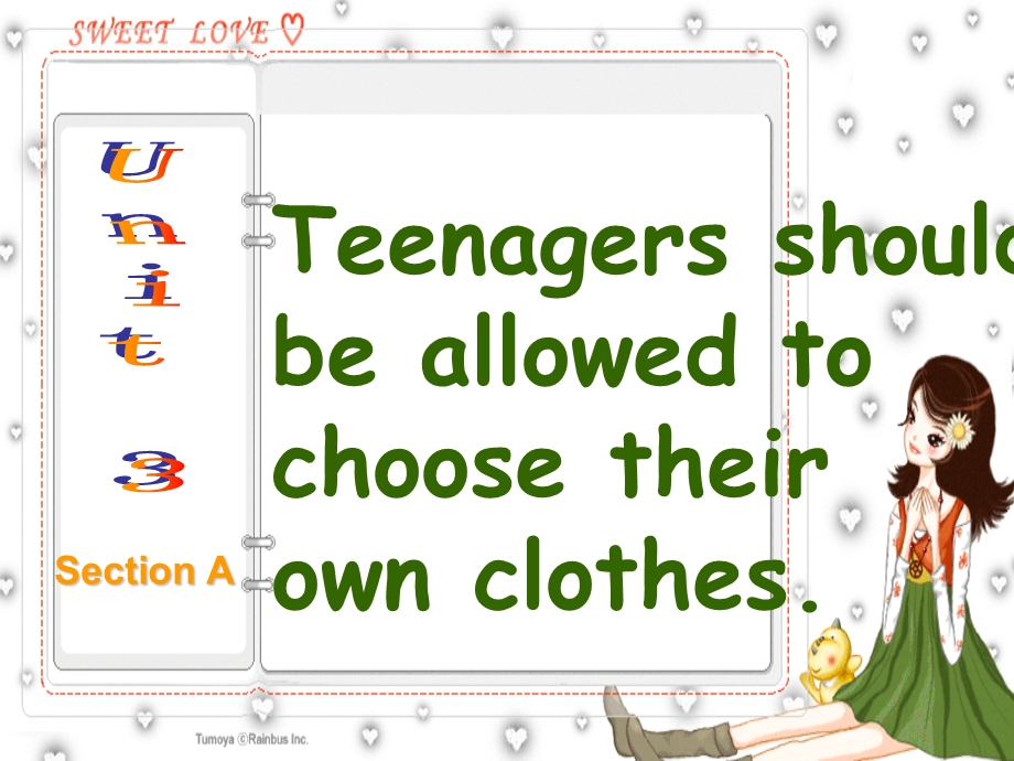 新目标初中英语课件九级Unit 3《Teenagers should be allowed to choose their own clothes》period3.ppt_第1页