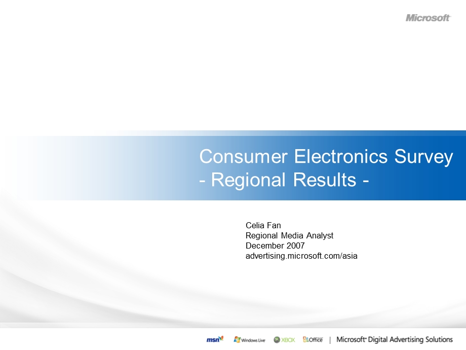 Consumer Electronics Survey- Regional Results.ppt_第1页