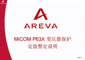 AREVA MiCOM P63X 变压器保护定值整定说明(1).ppt