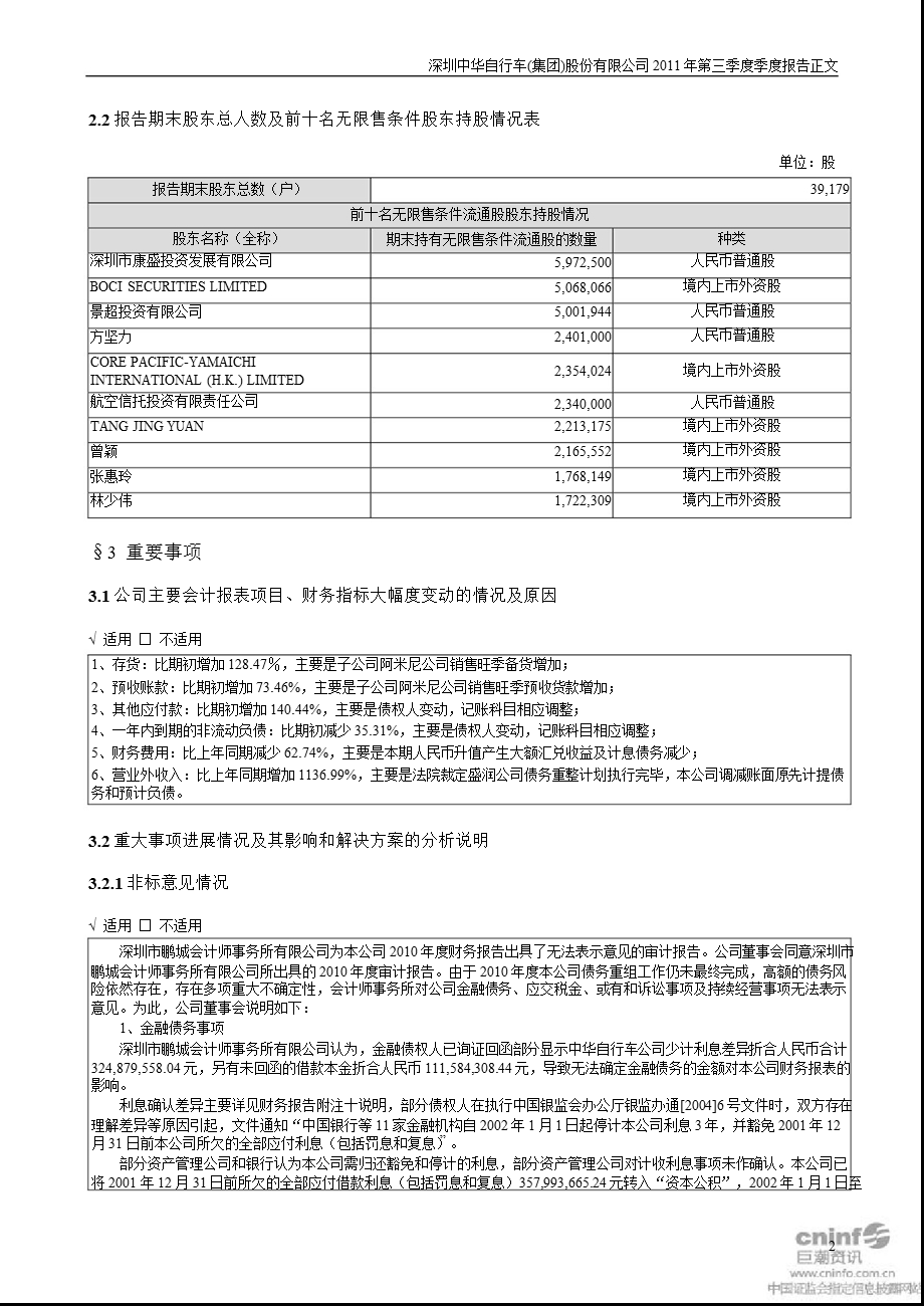 ST中华A：2011年第三季度报告正文.ppt_第2页