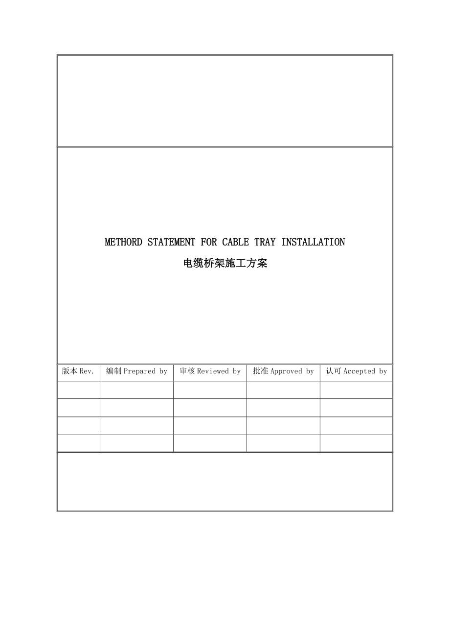 某涉外项目电缆桥架安装施工方案培训资料.docx_第1页