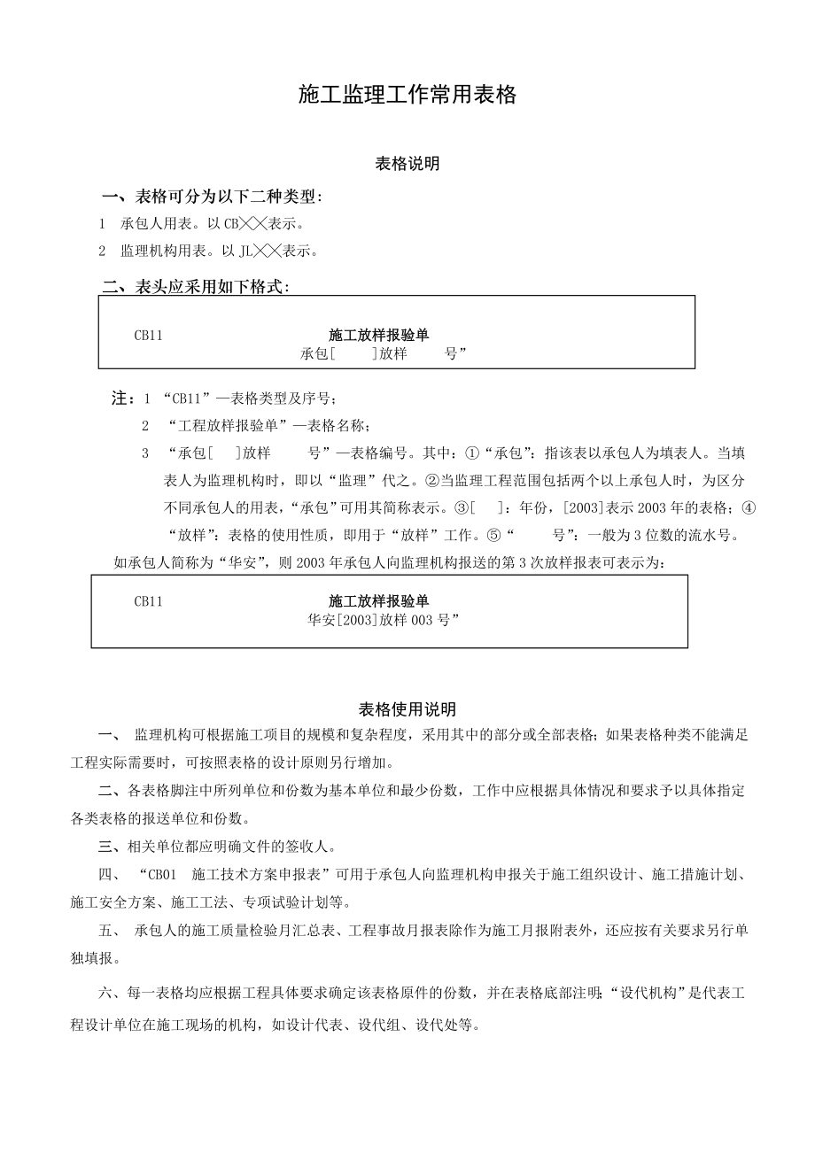 水利工程建设项目施工监理常用表格(无条文说明).docx_第1页