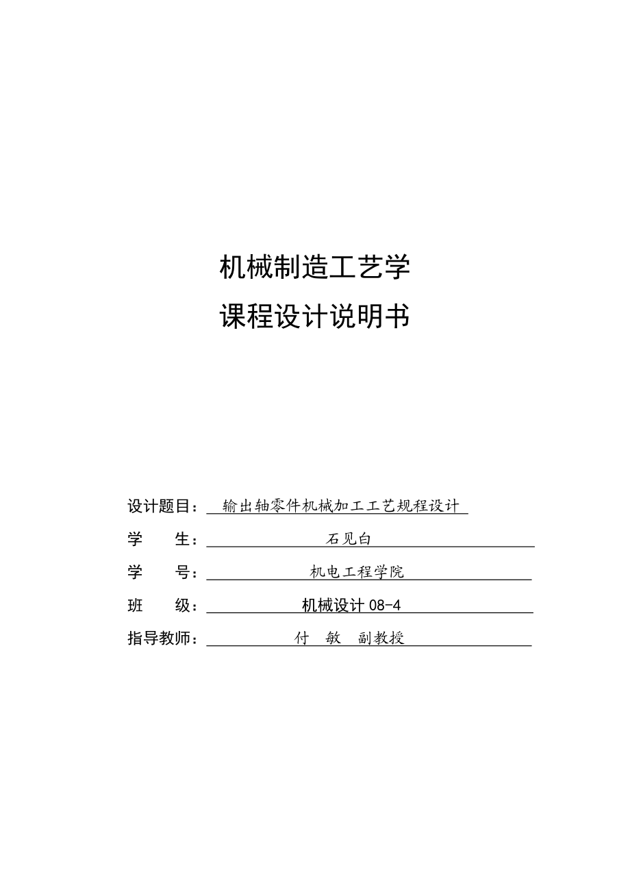 机械制造工艺学课程设计说明书.docx_第1页