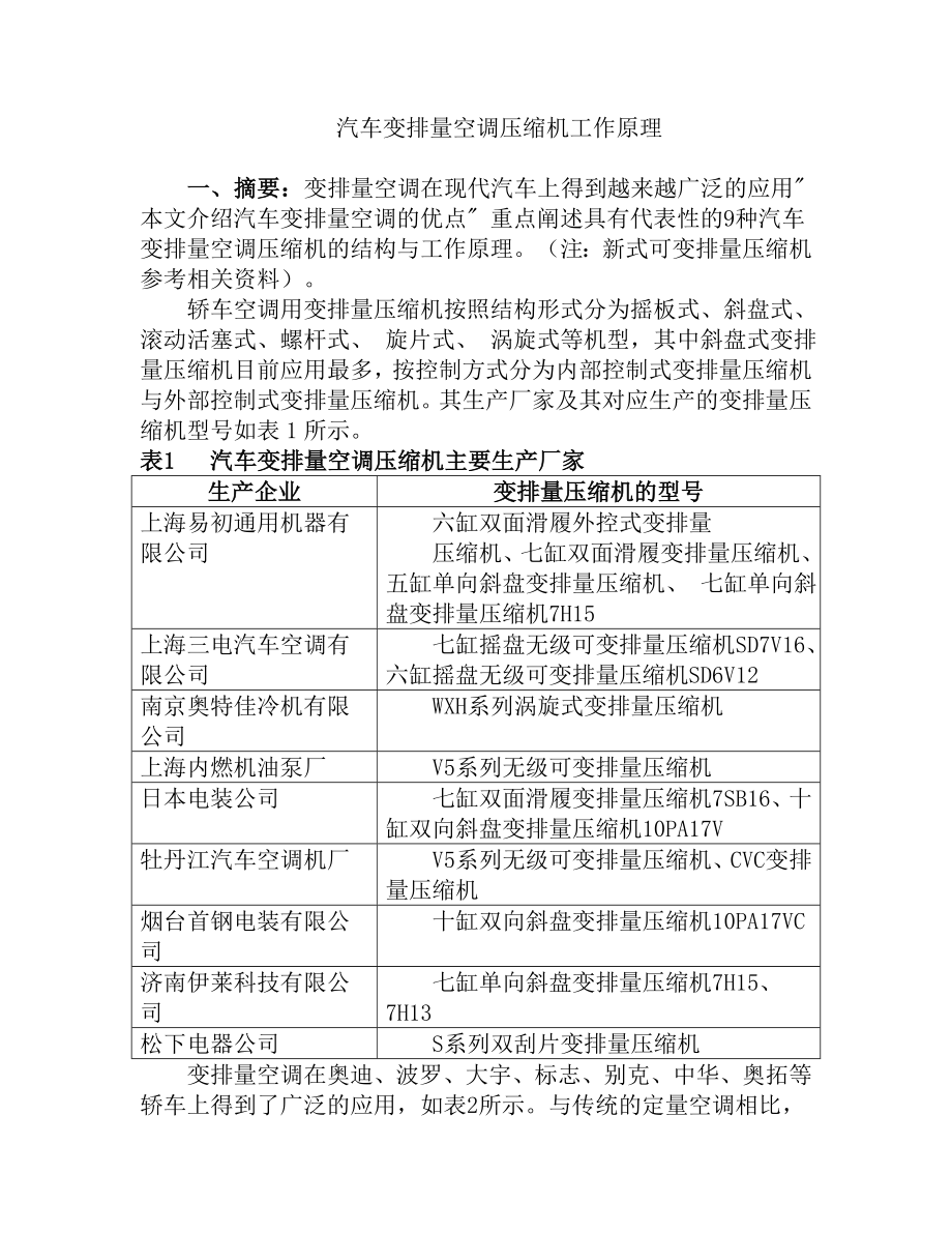 汽车变排量空调压缩机工作原理.docx_第1页