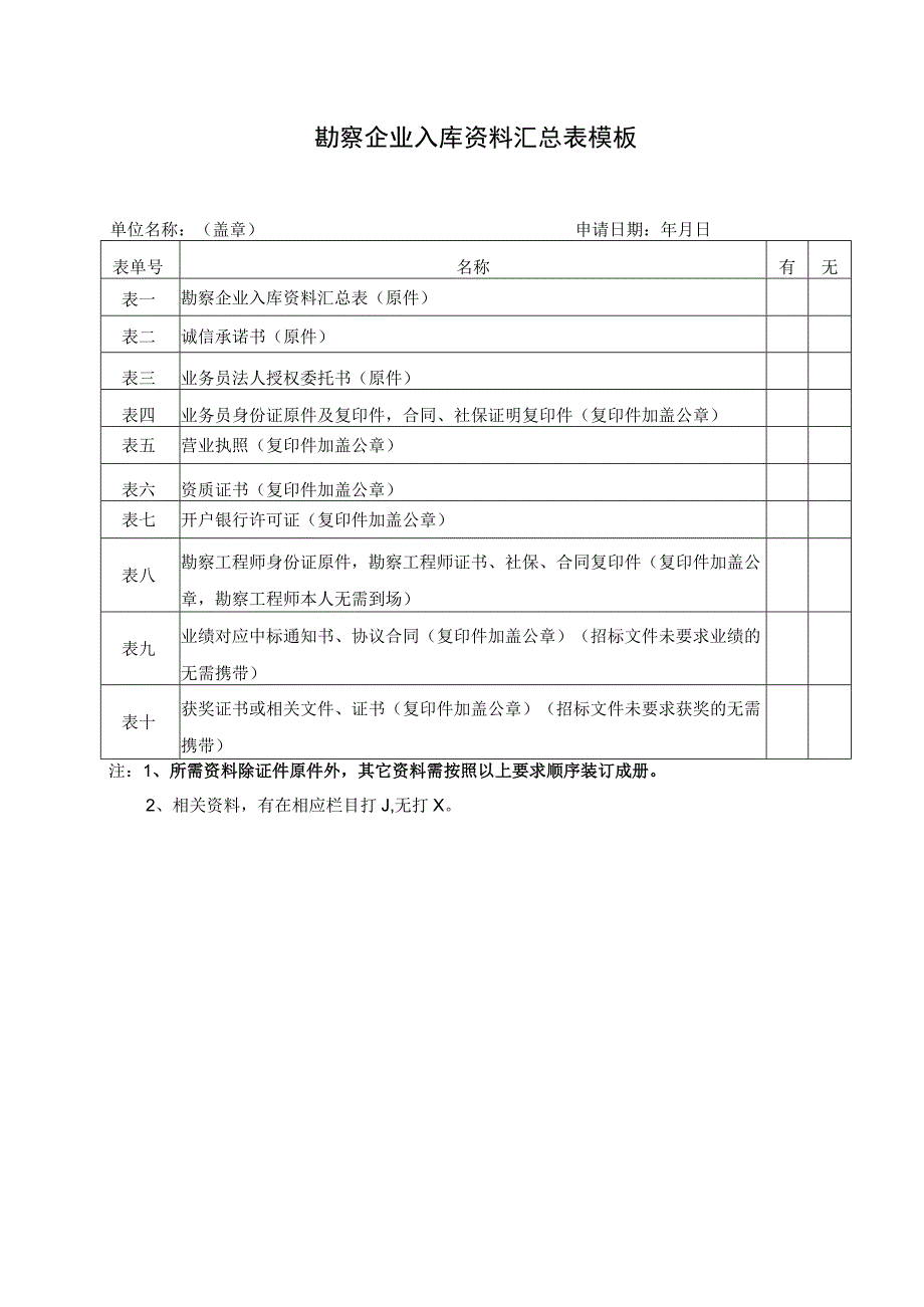勘察企业入库资料汇总表模板.docx_第1页