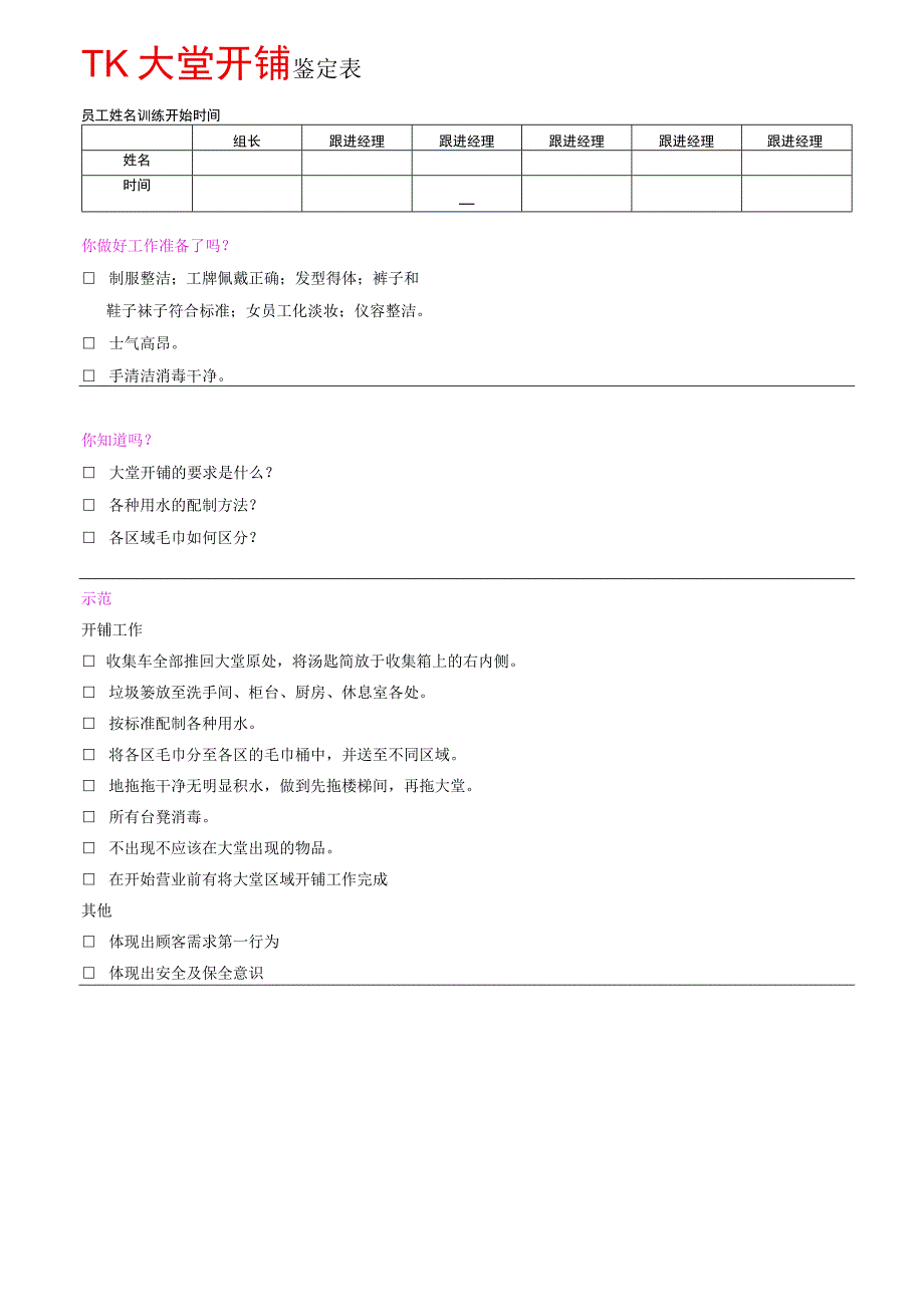 zgf 餐厅大堂开铺鉴定表P1.docx_第1页