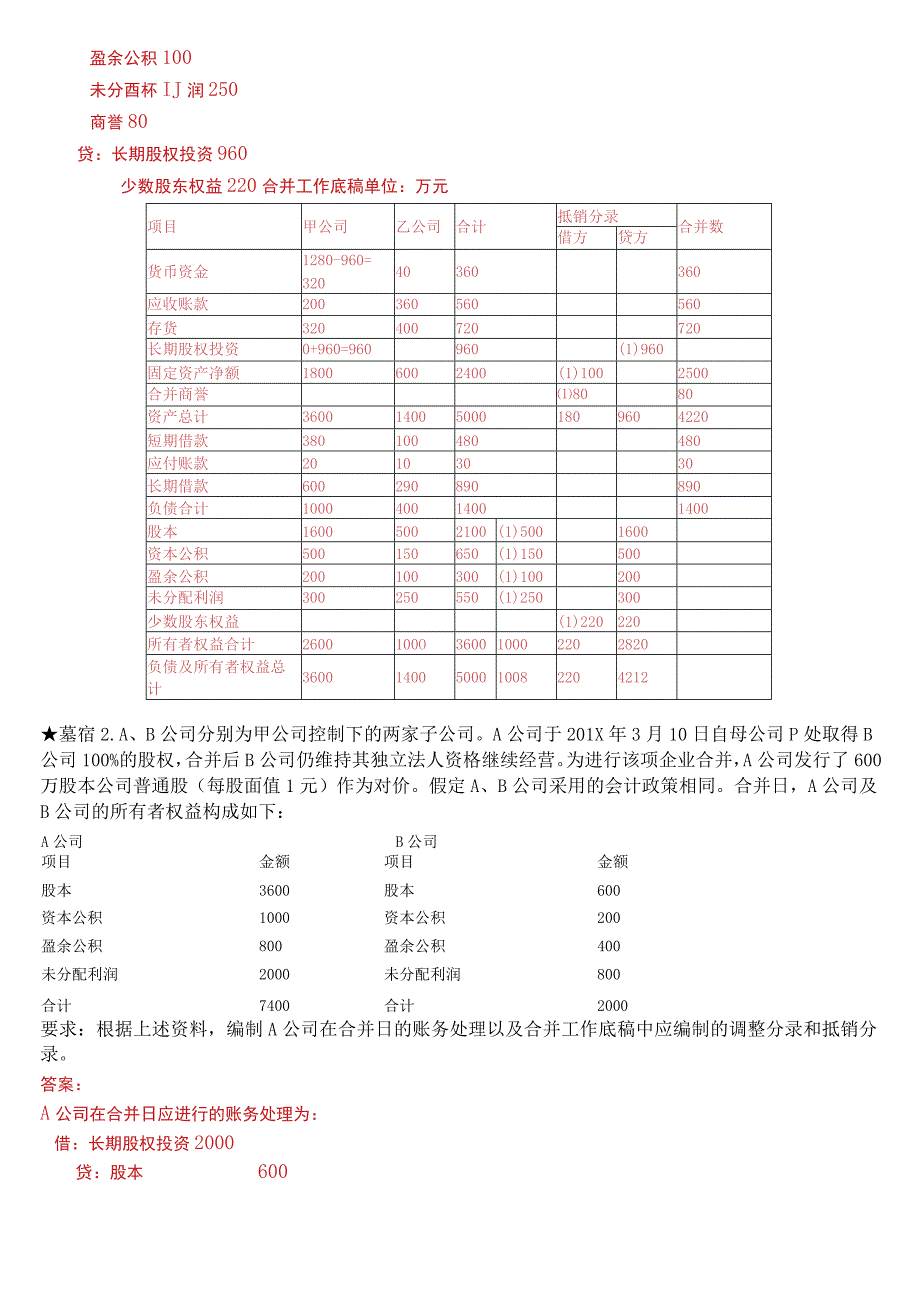 [2023版]国开电大本科《高级财务会计》在线形考(任务一至四)试题及答案.docx_第2页