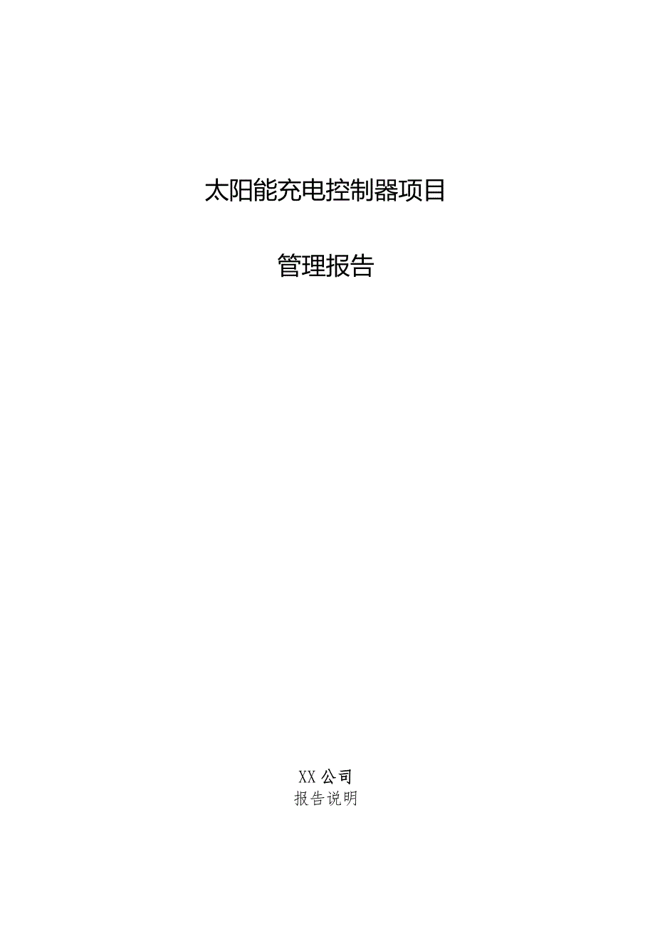 太阳能充电控制器项目管理报告.docx_第1页