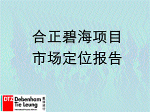 戴德梁行深圳合正碧海综合体项目市场定位报告(73页).ppt