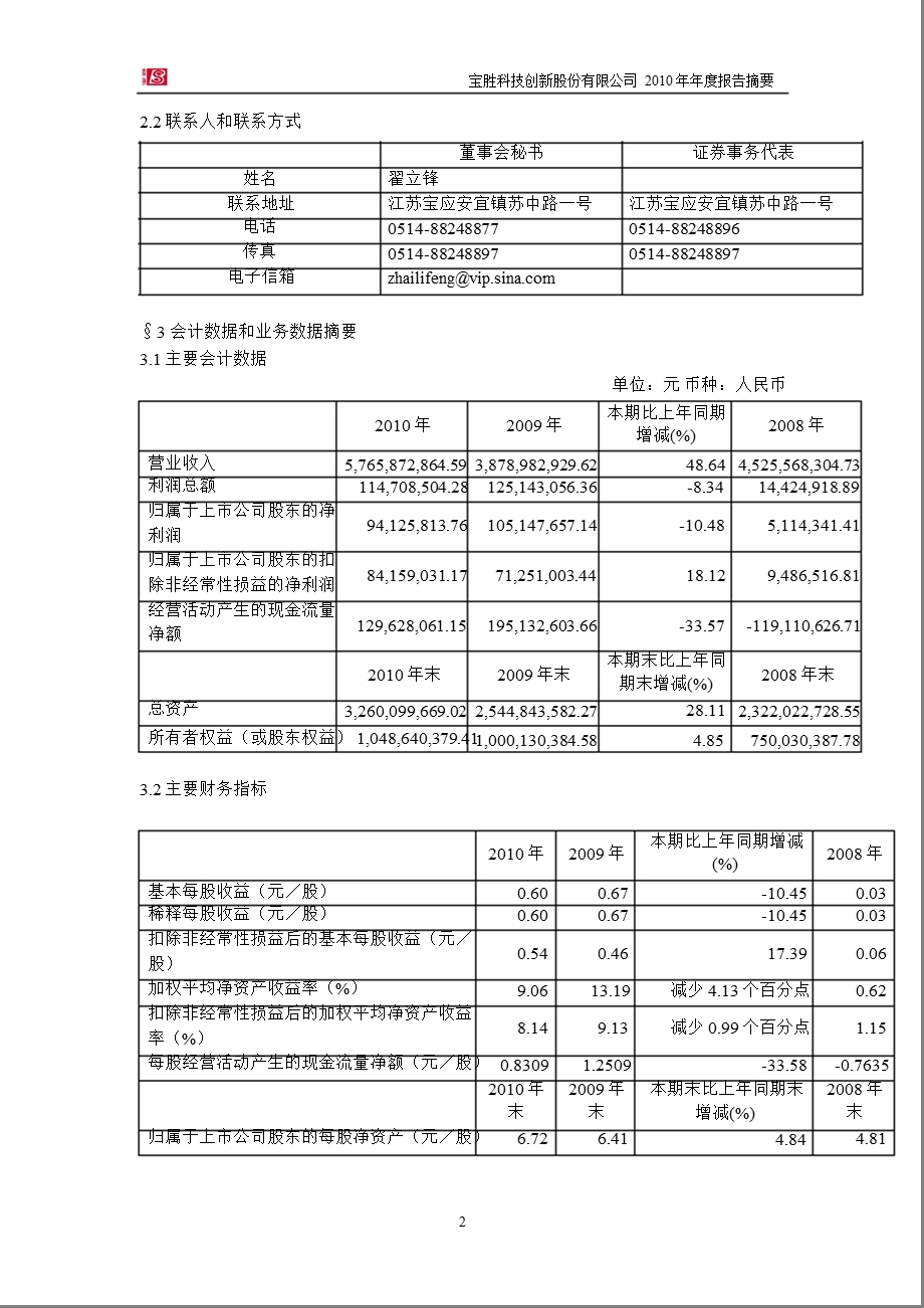 600973宝胜股份报摘要.ppt_第2页
