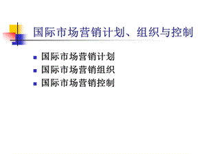 国际营销计划组织控制.ppt