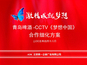 青岛啤酒CCTV《梦想中国》合作细化方案.ppt