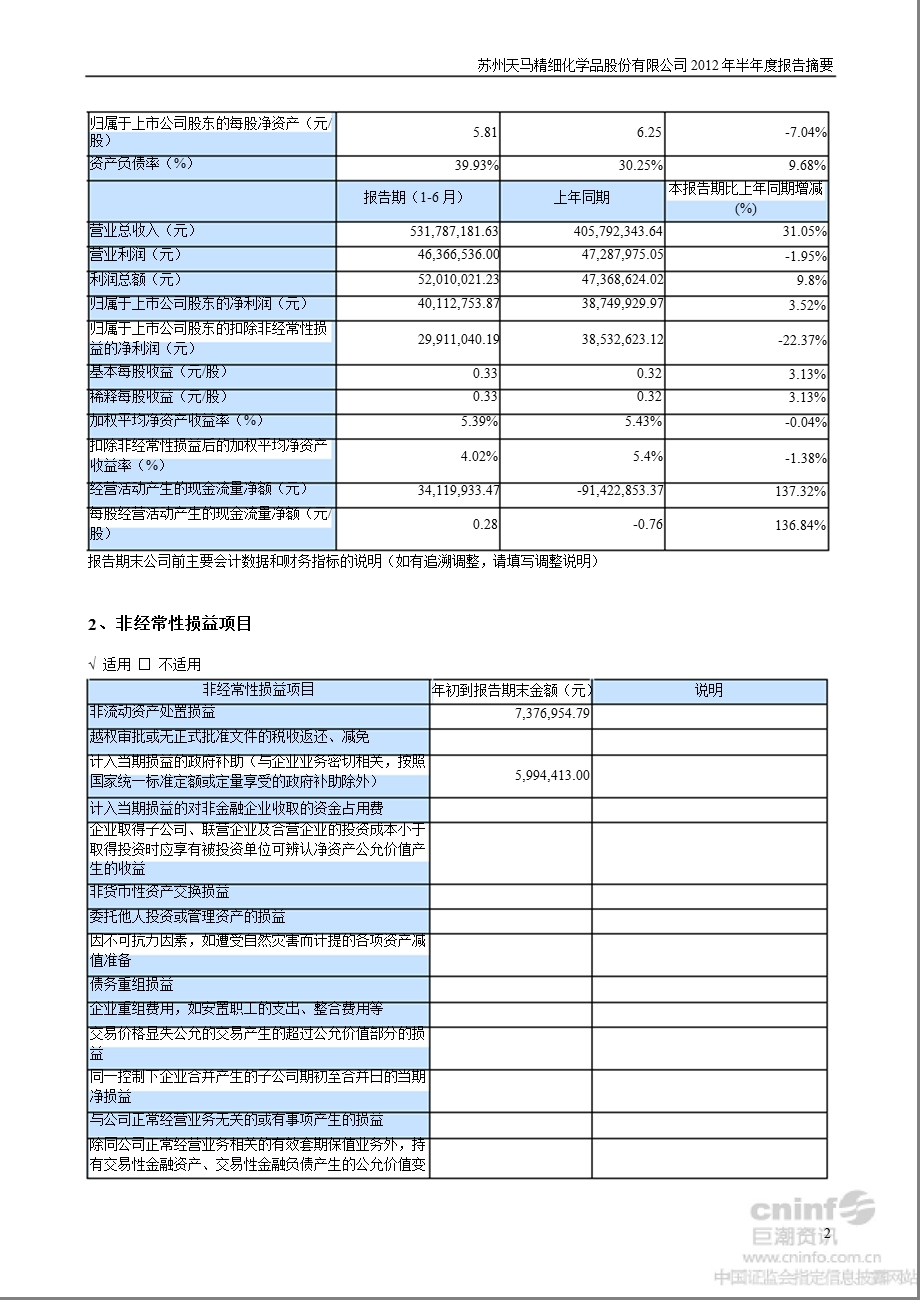 天马精化：半报告摘要.ppt_第2页