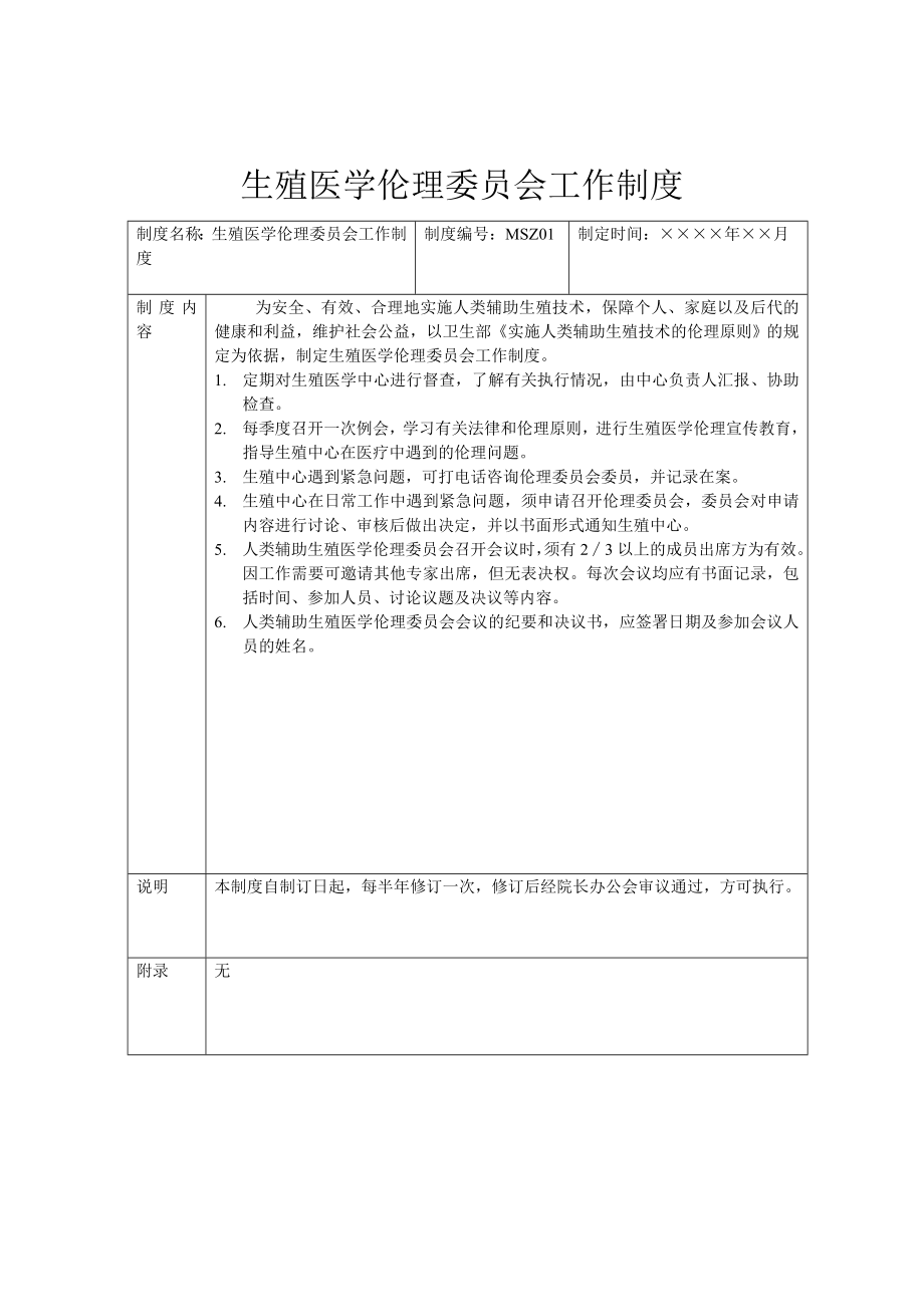 医院生殖医学中心制度.doc_第1页