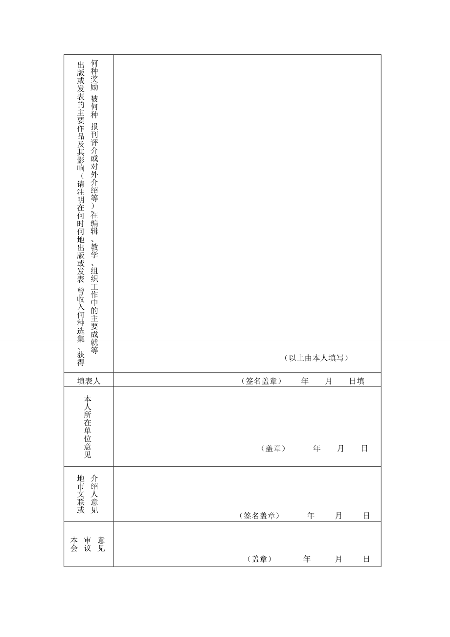 安徽省作家协会入会申请表 号.doc_第2页