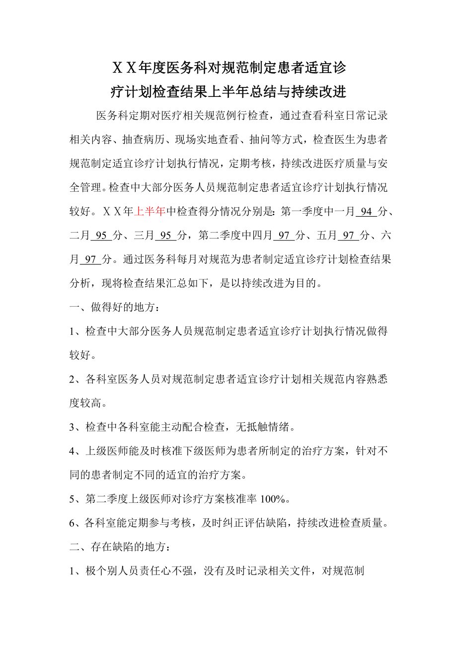 医院第二季度患者适宜诊疗计划总结文件.doc_第1页