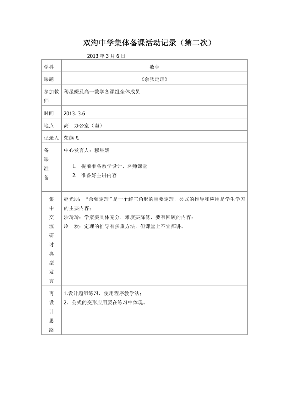 数学集体备课活动记录.doc_第2页