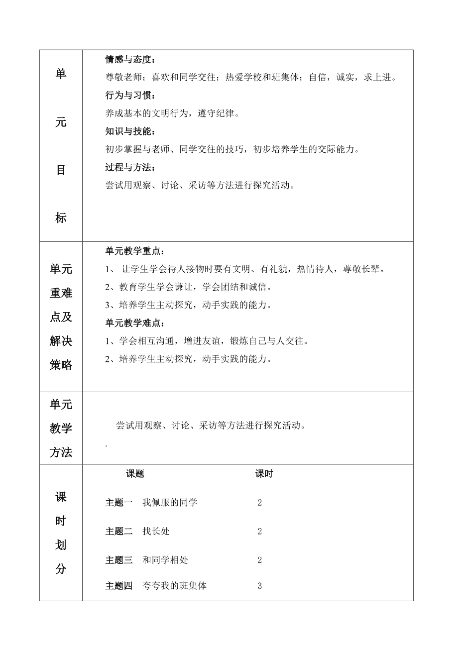 泰山版小学二级品德与生活上册教案　全册.doc_第3页