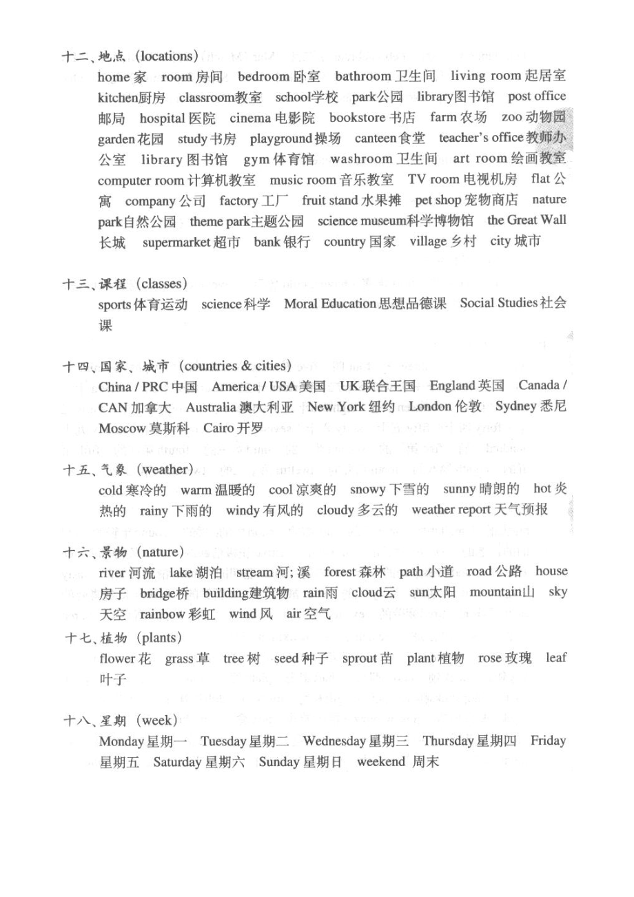 人教PEP小学英语三上至六下词汇不完全归类表.doc_第3页