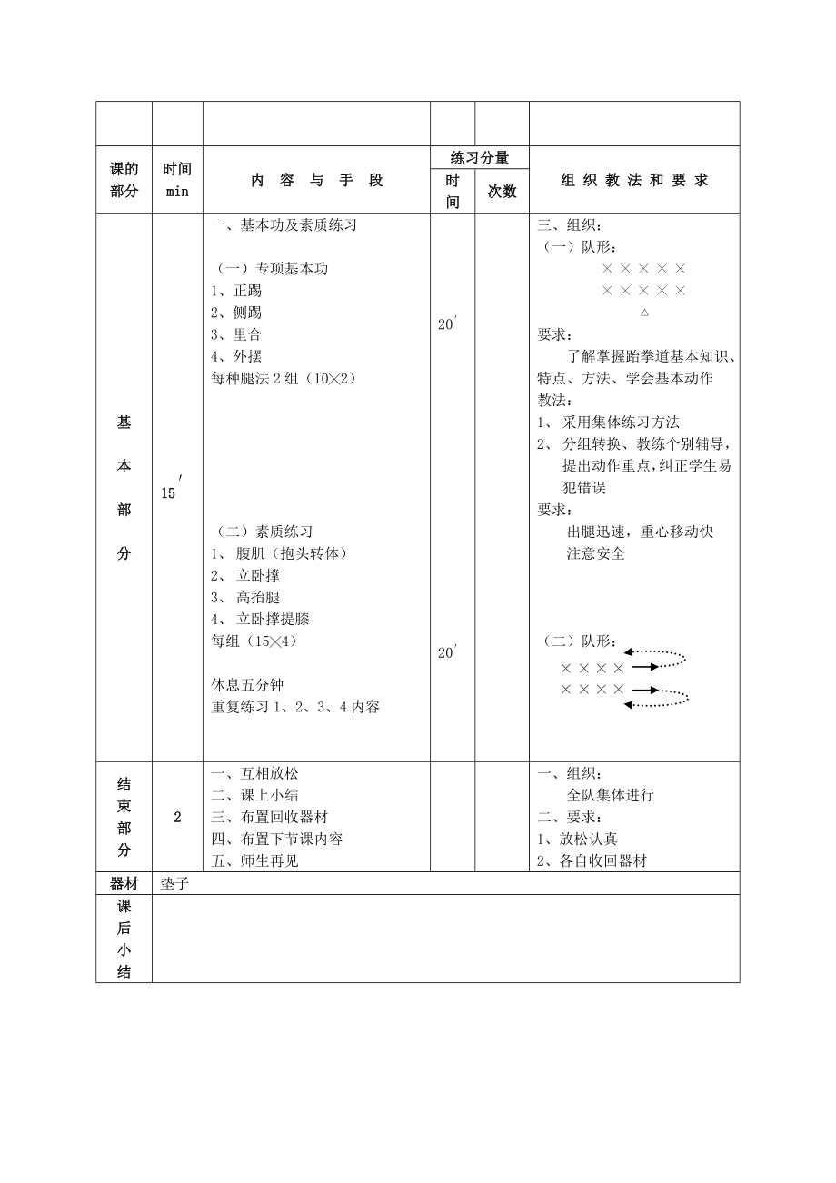 跆拳道兴趣班教案.doc_第2页