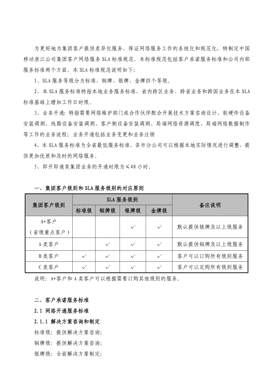 中国移动浙江公司集团客户网络服务SLA标准规范.doc_第3页