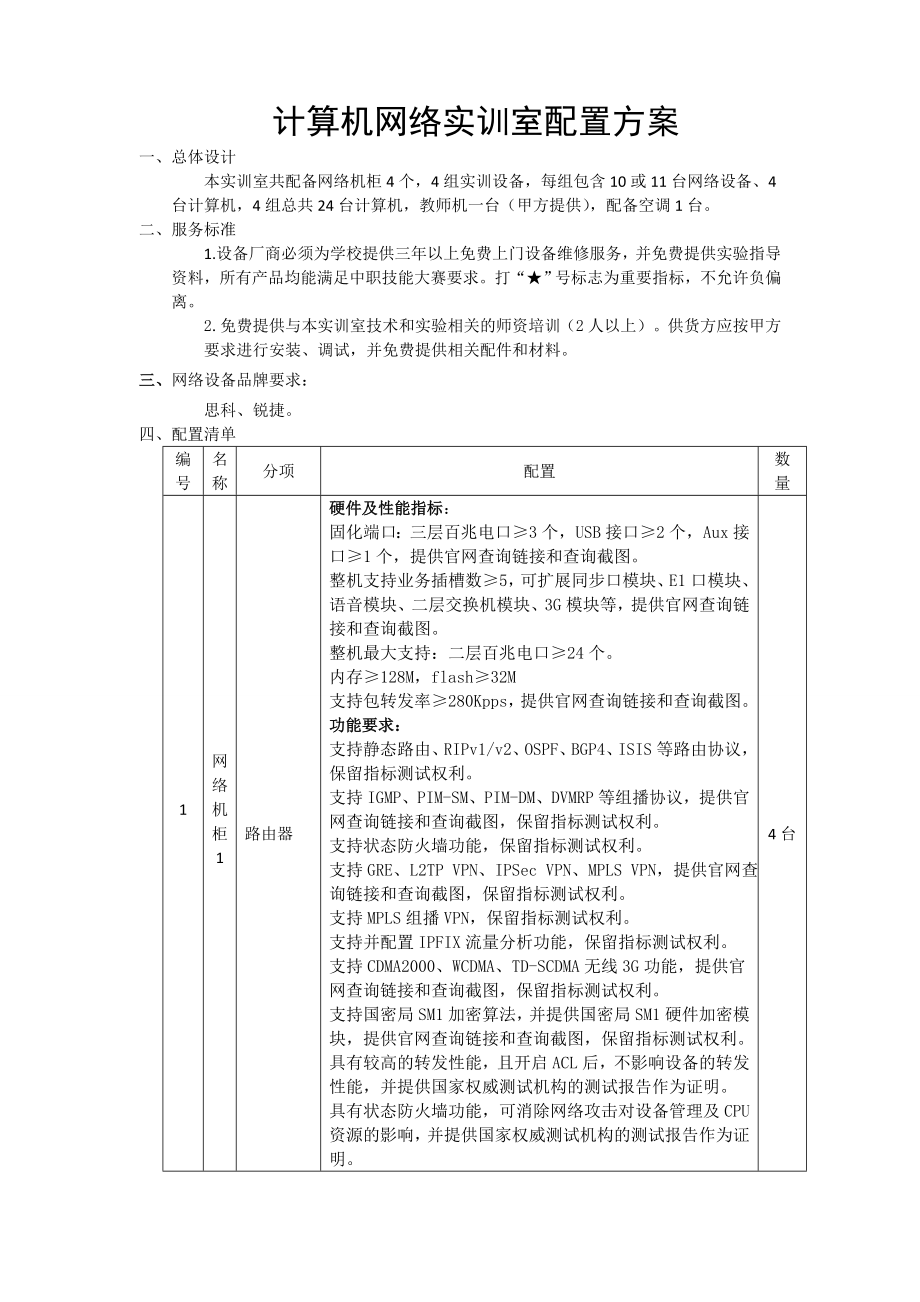 计算机网络实训室配置方案.doc_第1页