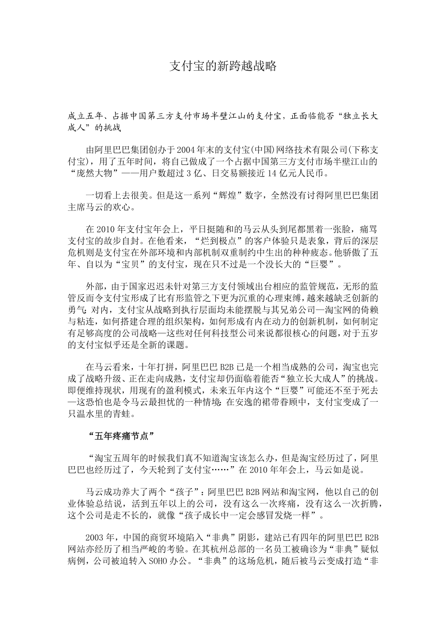 支付宝的新跨越战略.docx_第1页