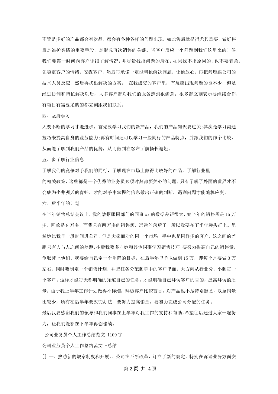 产品销售业务员工作总结范文.docx_第2页