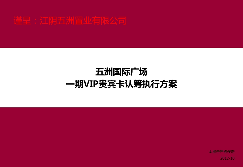 五洲国际广场 一期VIP贵宾卡认筹执行方案 20p.ppt_第1页
