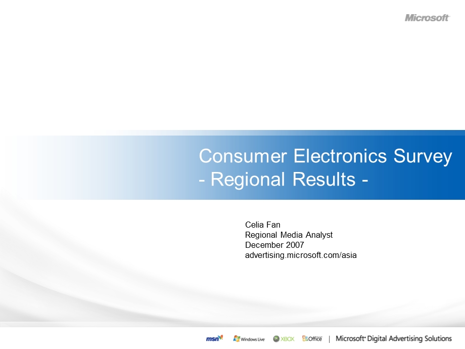 Consumer Electronics Survey Regional Results.ppt_第1页