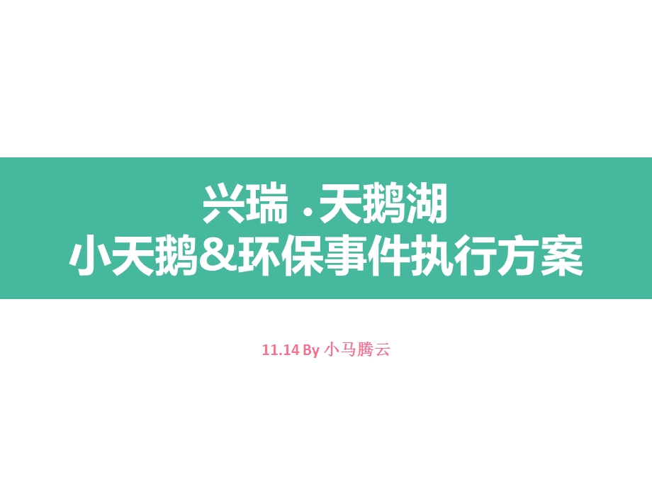 天鹅湖天鹅巡演执行方案.ppt_第1页