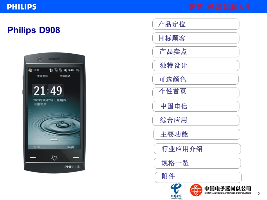 飞利浦D908手机产品手册.ppt_第2页