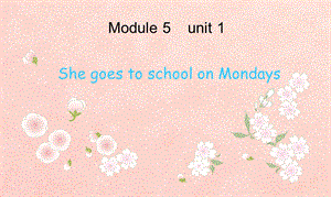 外研版(三级起点)小学三级下册Module 5 unit 1She goes to school on Mondays课件.ppt