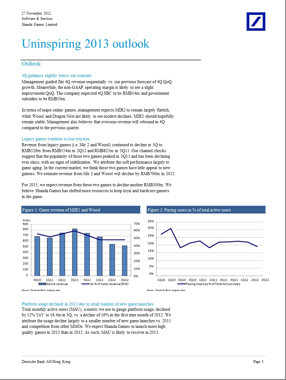 SHANDAGAMESLIMITED(GAME.OQ)：AGINGLEGACYGAMESDAMPENGROWTHVISIBILITY1128.ppt_第3页