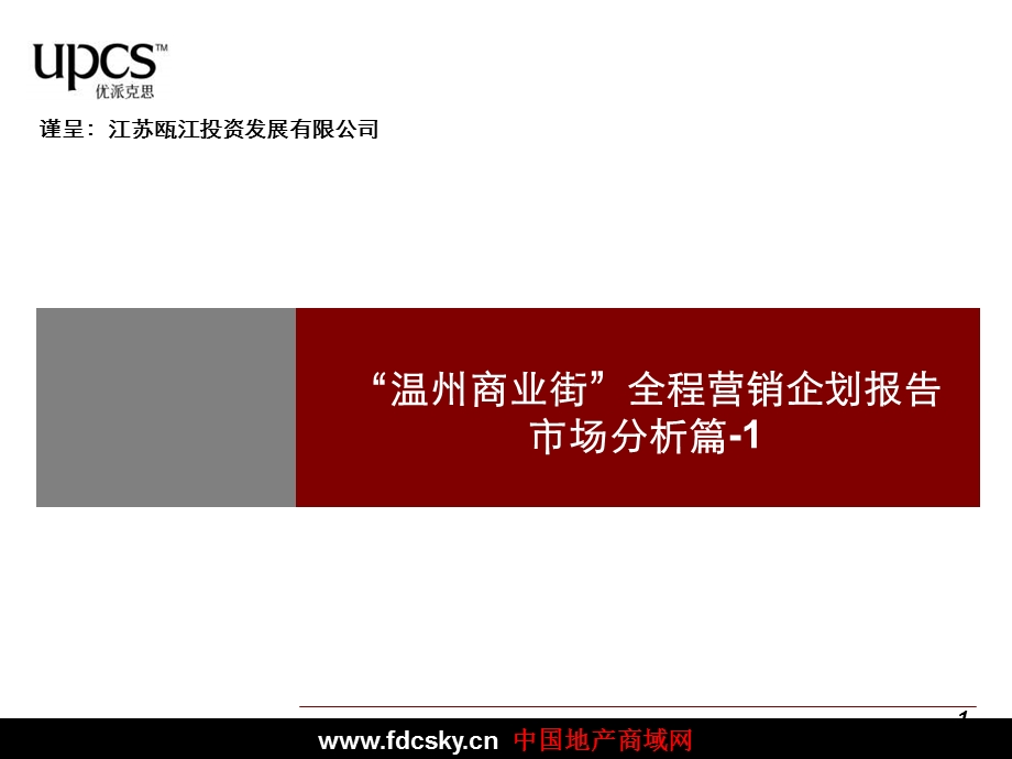 南京市温州商业街全程营销企划报告市场分析.ppt_第1页