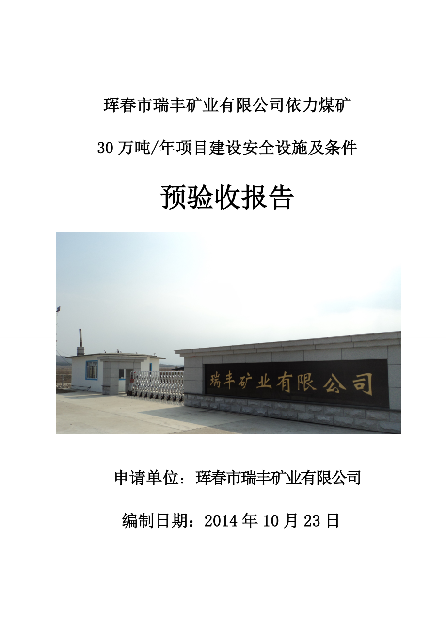 30万吨项目建设安全设施及条件竣工验收报告.doc_第1页