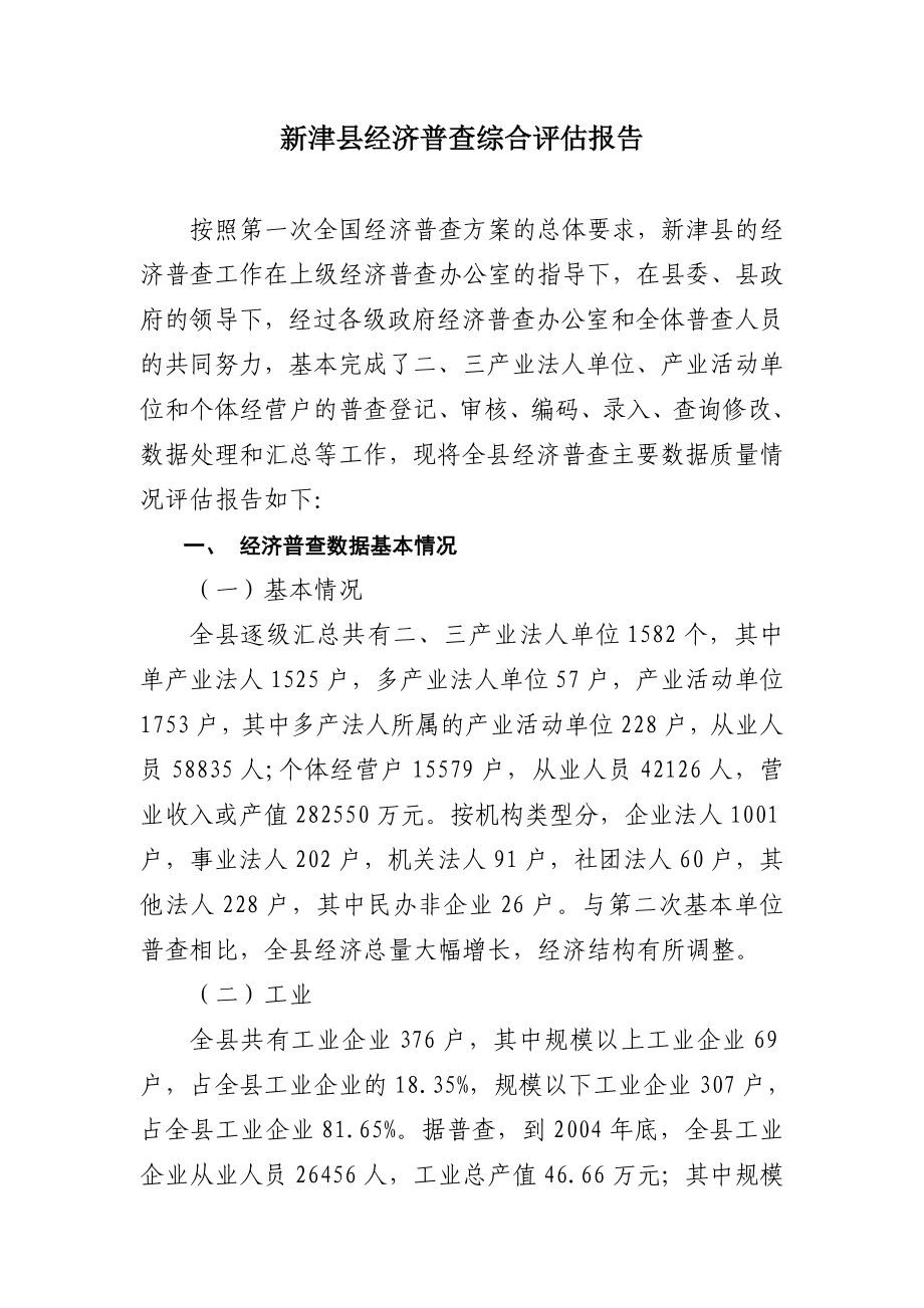 新津县经济普查综合评估报告.doc_第1页