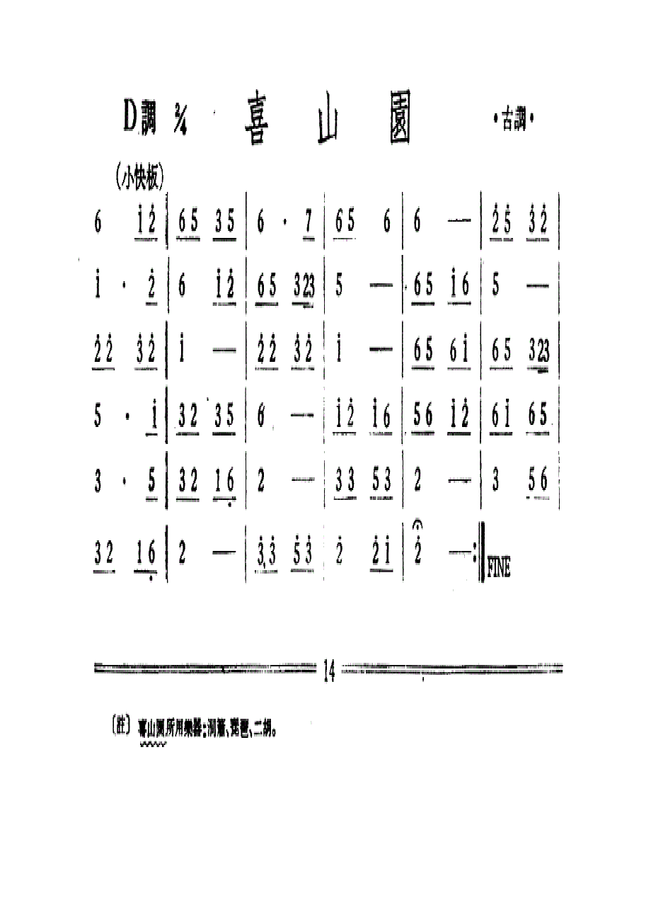 喜山园（丝竹乐谱）.docx_第1页