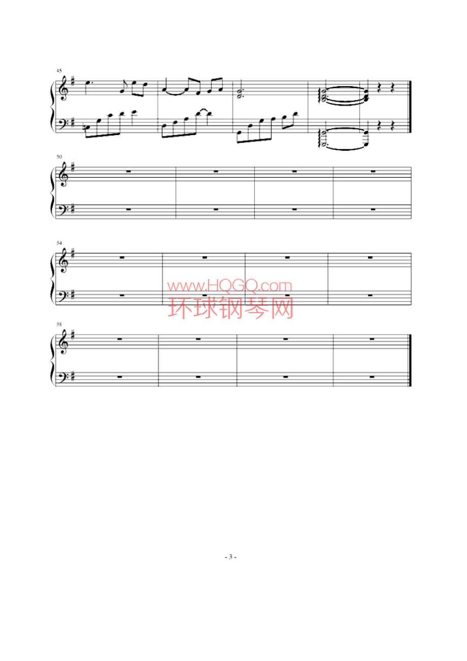 初雪（G调简化版） 钢琴谱.docx_第3页