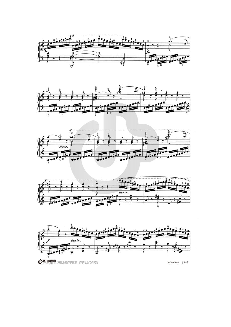 车尔尼《快速练习曲 Op.299》——No.5 钢琴谱.docx_第2页