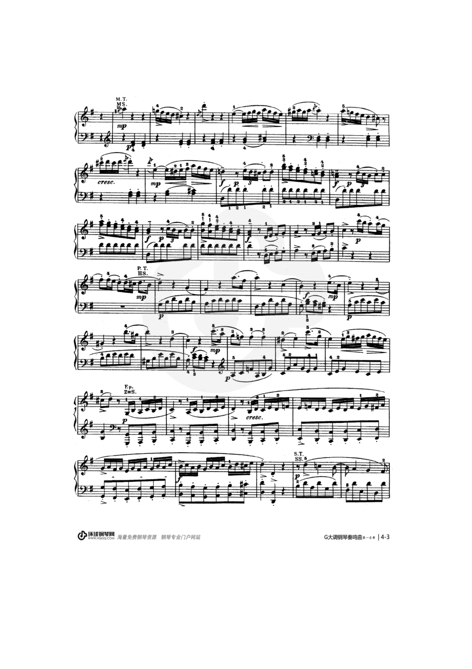 G大调奏鸣曲（K.283 第一乐章） 钢琴谱.docx_第3页