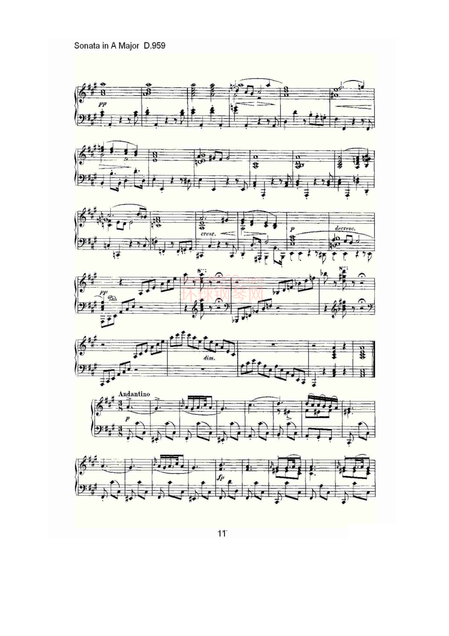 Sonata in A Major D.959（A大调奏鸣曲 D.959） 钢琴谱.docx_第3页